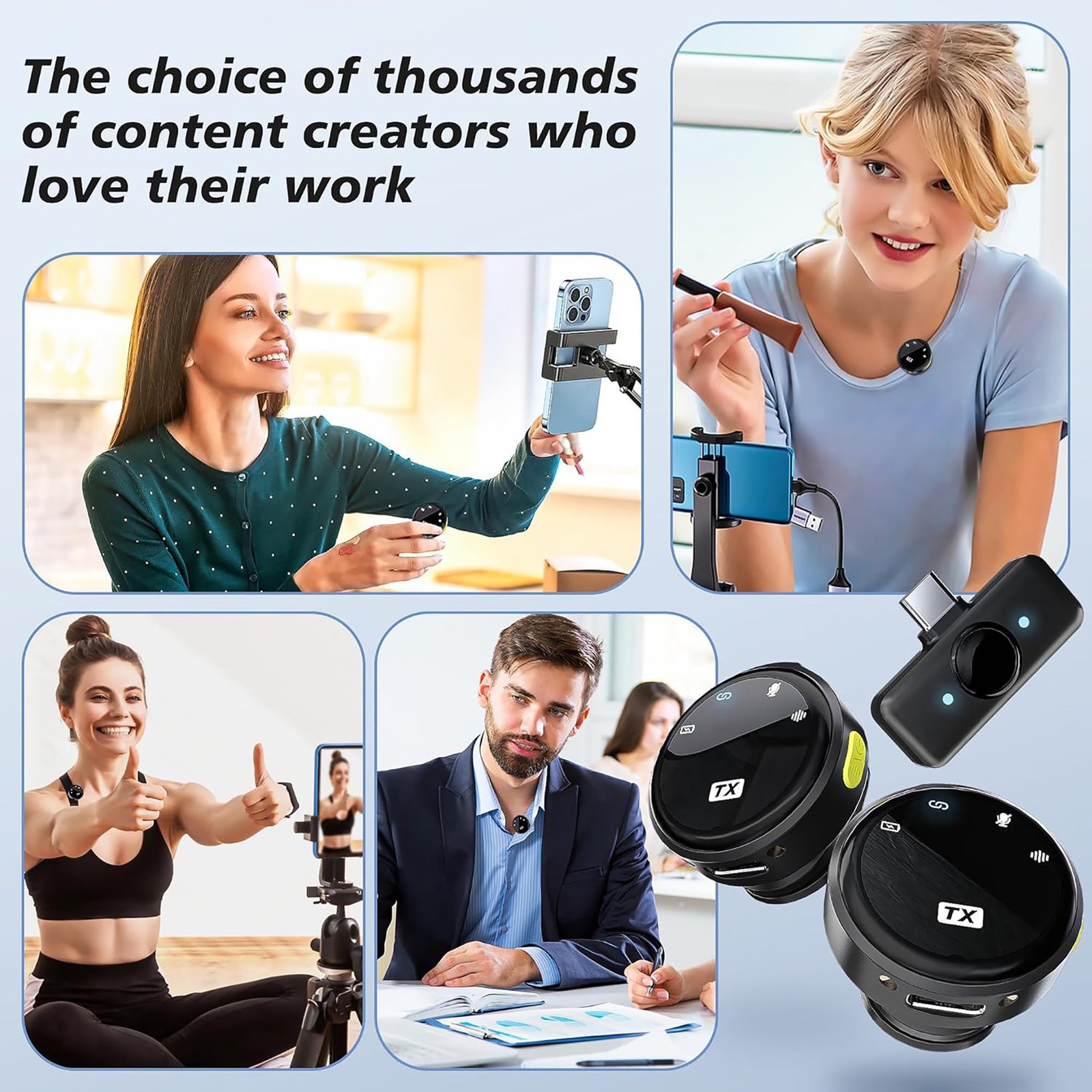 Wireless Lavalier Microphone for Mobile Phone with Charging Case,Lapel Gaming Microphone for Live Streaming Vlog Tiktok Youtube Podcast,Auto Noise Cancellation,Plug and Play - Image 9