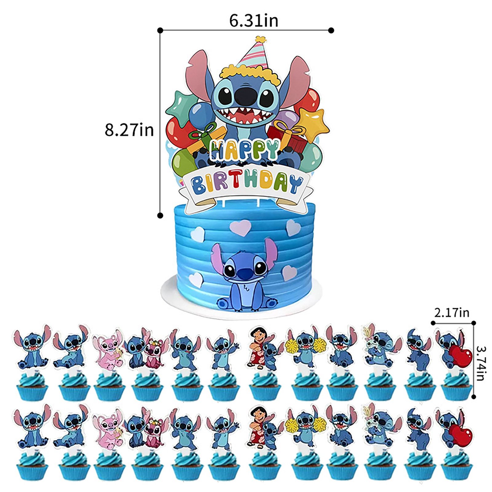 Balloons Tableware Sets Party Supplies,133 PCS Stitch Birthday Decorations,Birthday Balloons Banner Tableware Sets Plates Napkins for Girls and Boys - Image 4