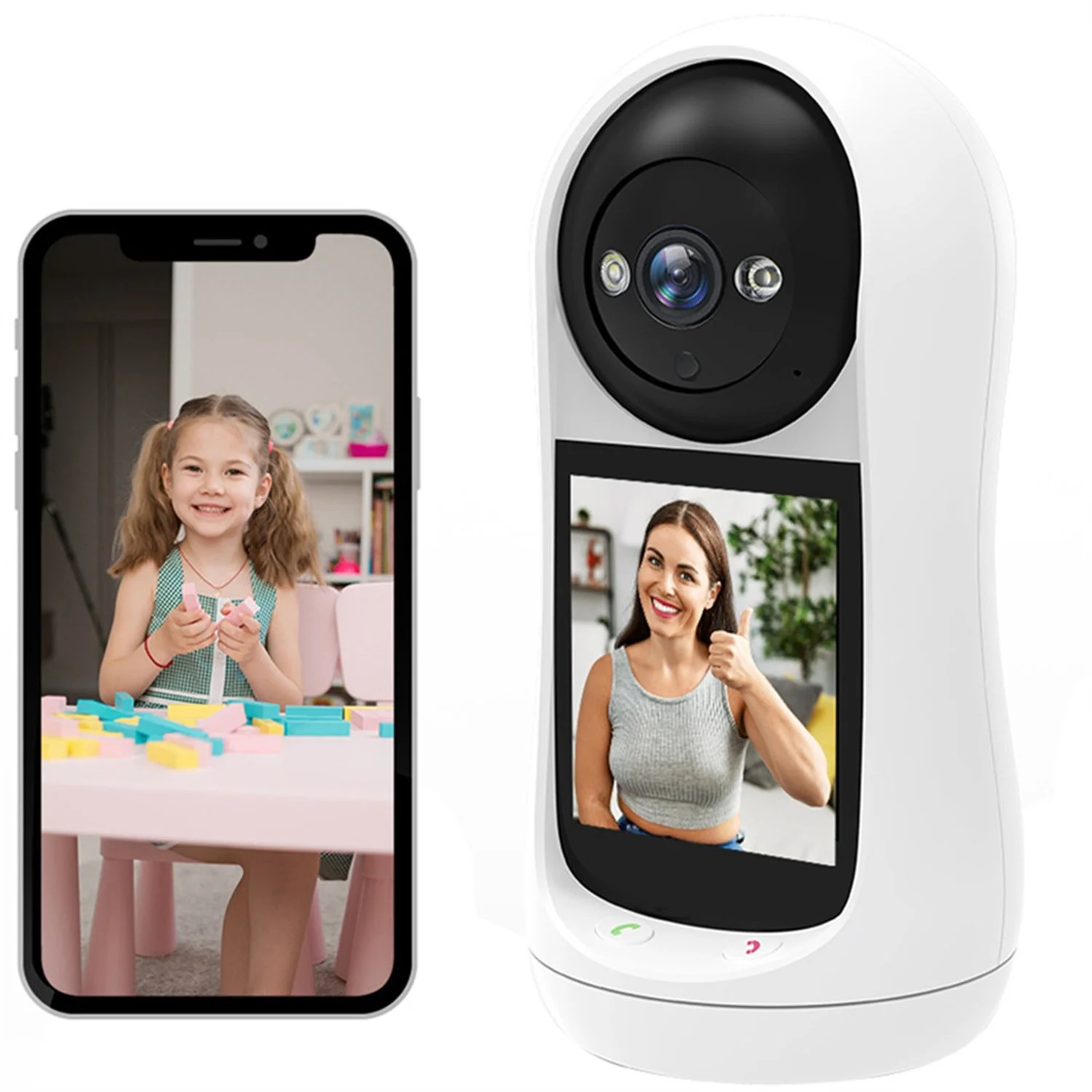 1080P Baby Monitor,Indoor Security Wifi Camera for Home Security Support 2.8 inch Screen Display,2 Way Video Talk,Human Detection Motion Tracking,Cloud and TF Card,Night Vision