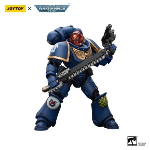 JOYTOY Warhammer 40K 1/18 Scale Ultramarines Brother Veteran Sergeant Castor Action Figure JT2474,Collectible Model for Teens 15+ and Adults
