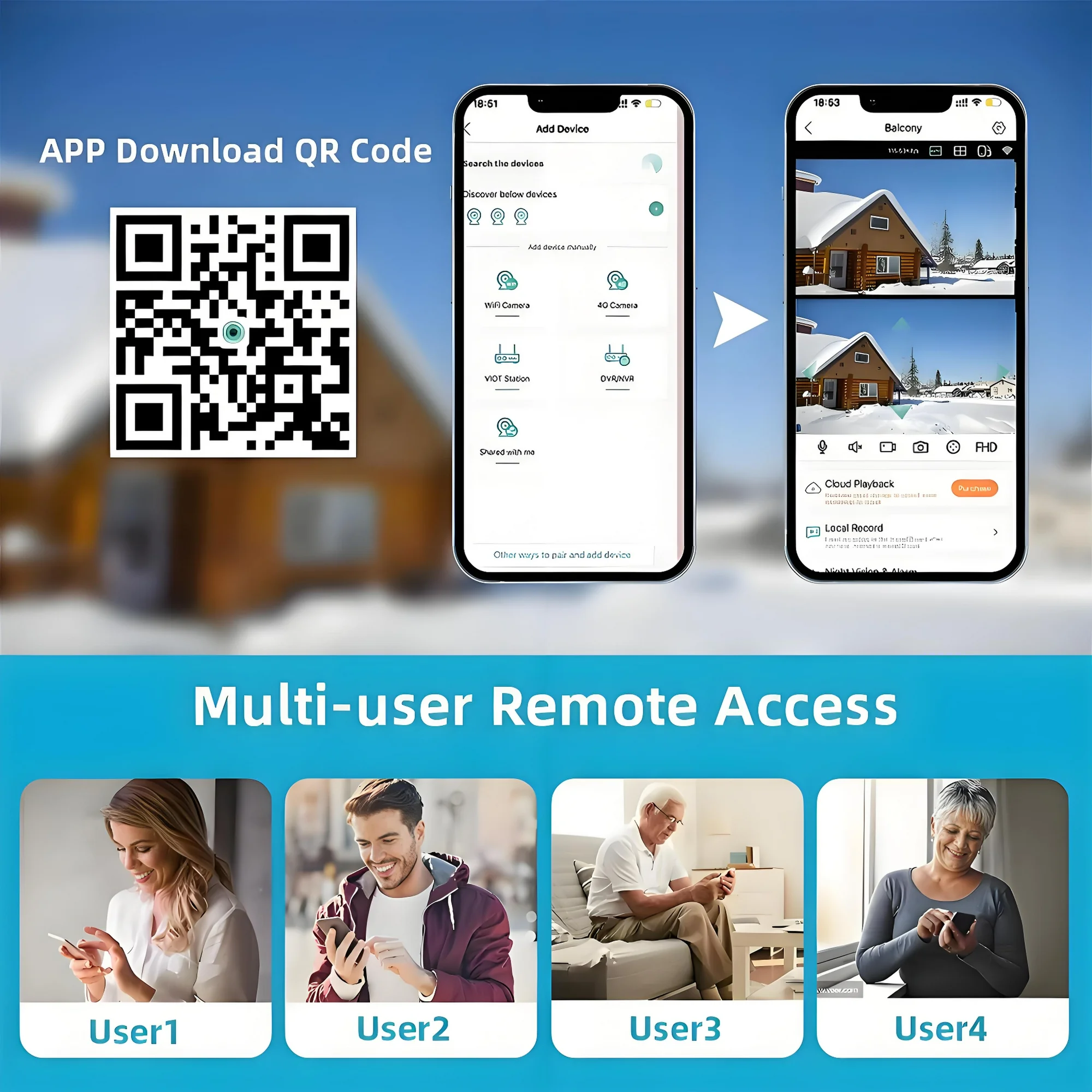 Baby Monitor,Wireless Indoor Security Camera 1080P WIFI Smart Home Wifi Cameras with 2.8" IPS Screen,Two-Way Audio and Video,LED Infrared Night Vison,AI Motion Detection - Image 10