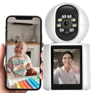 Baby Monitor,1080P Wifi Camera Smart Home Surveillance IP Camera Support 2.8" HD IPS Display, Remote APP Controll, Two-Way Video and Audio, 32G TF Card