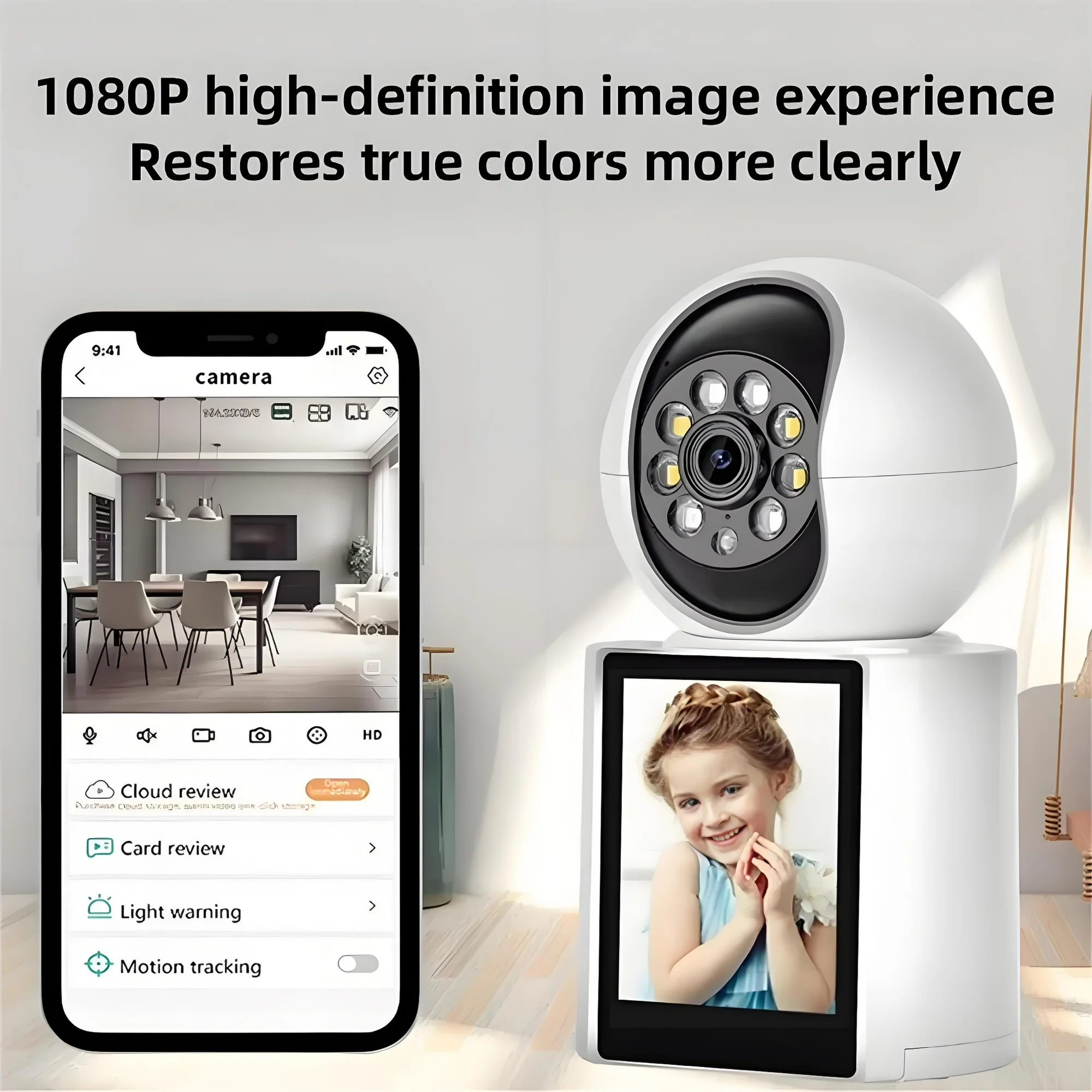 Baby Monitor,1080P Wifi Camera Smart Home Surveillance IP Camera Support 2.8" HD IPS Display, Remote APP Controll, Two-Way Video and Audio, 32G TF Card - Image 3