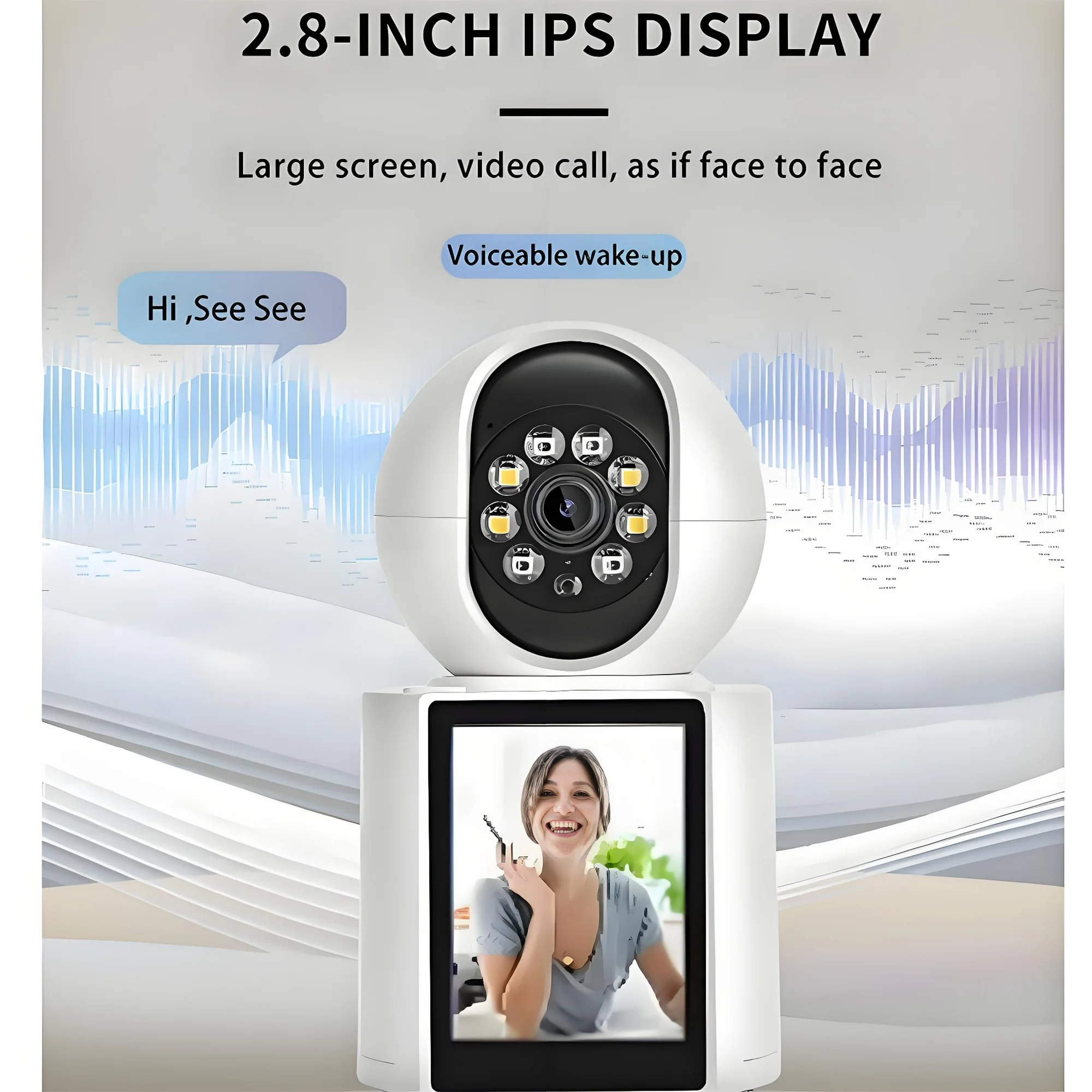 Baby Monitor,1080P Wifi Camera Smart Home Surveillance IP Camera Support 2.8" HD IPS Display, Remote APP Controll, Two-Way Video and Audio, 32G TF Card - Image 4