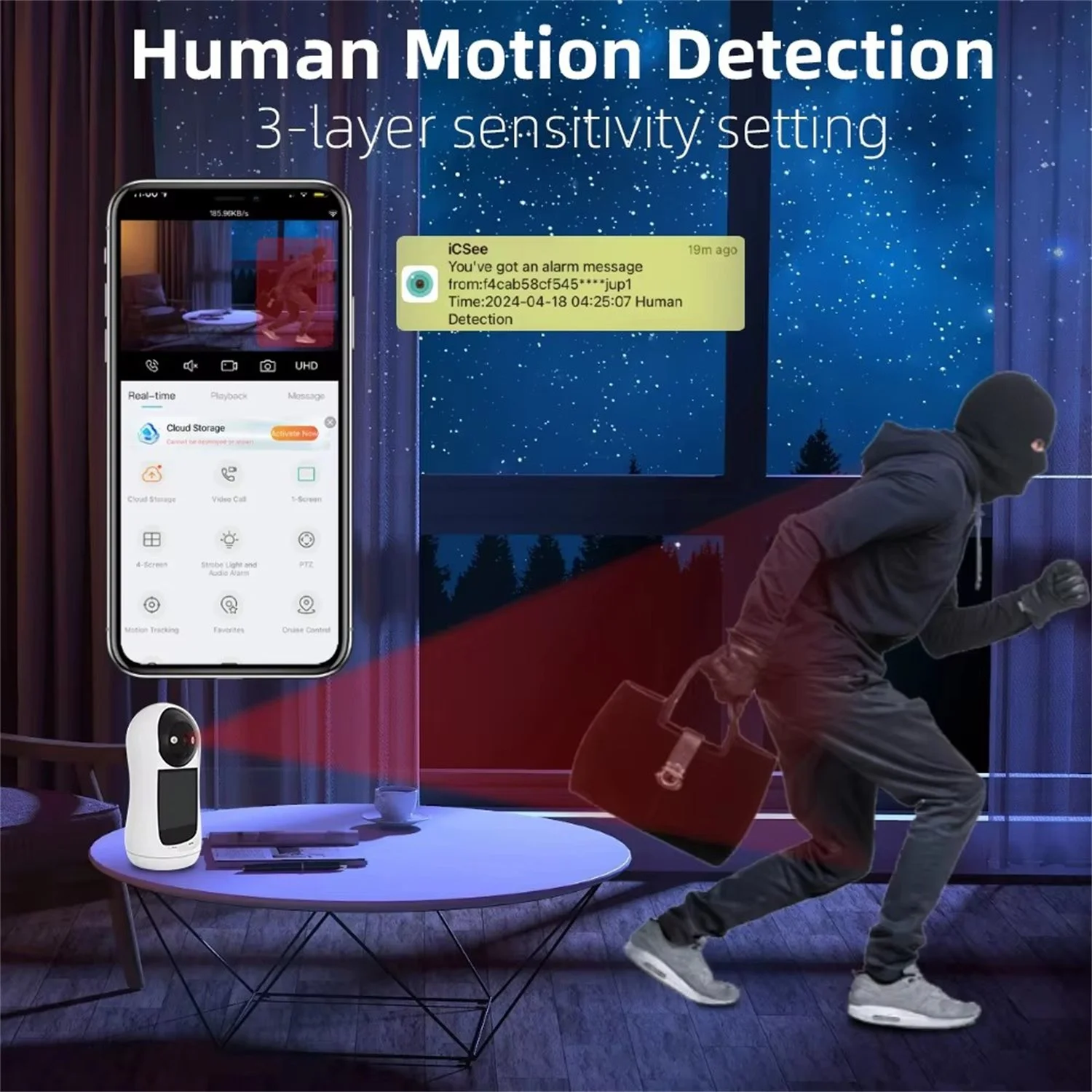 1080P Baby Monitor,Indoor Security Wifi Camera for Home Security Support 2.8 inch Screen Display,2 Way Video Talk,Human Detection Motion Tracking,Cloud and TF Card,Night Vision - Image 10